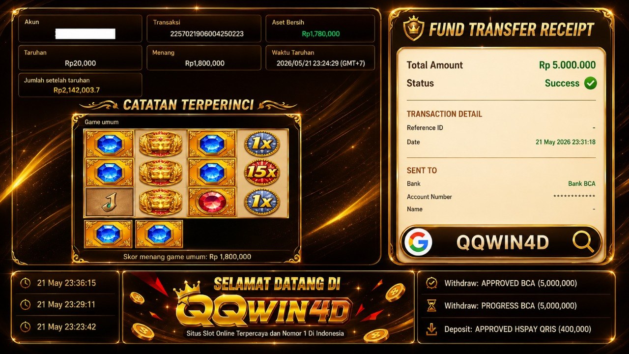 SELAMAT KEPADA MEMBER QQWIN𝟰D
DEPOSIT : RP 𝟰𝟬𝟬.𝟬𝟬𝟬
WITHDRAW : RP 𝟱.𝟬𝟬𝟬.𝟬𝟬𝟬
LINK 