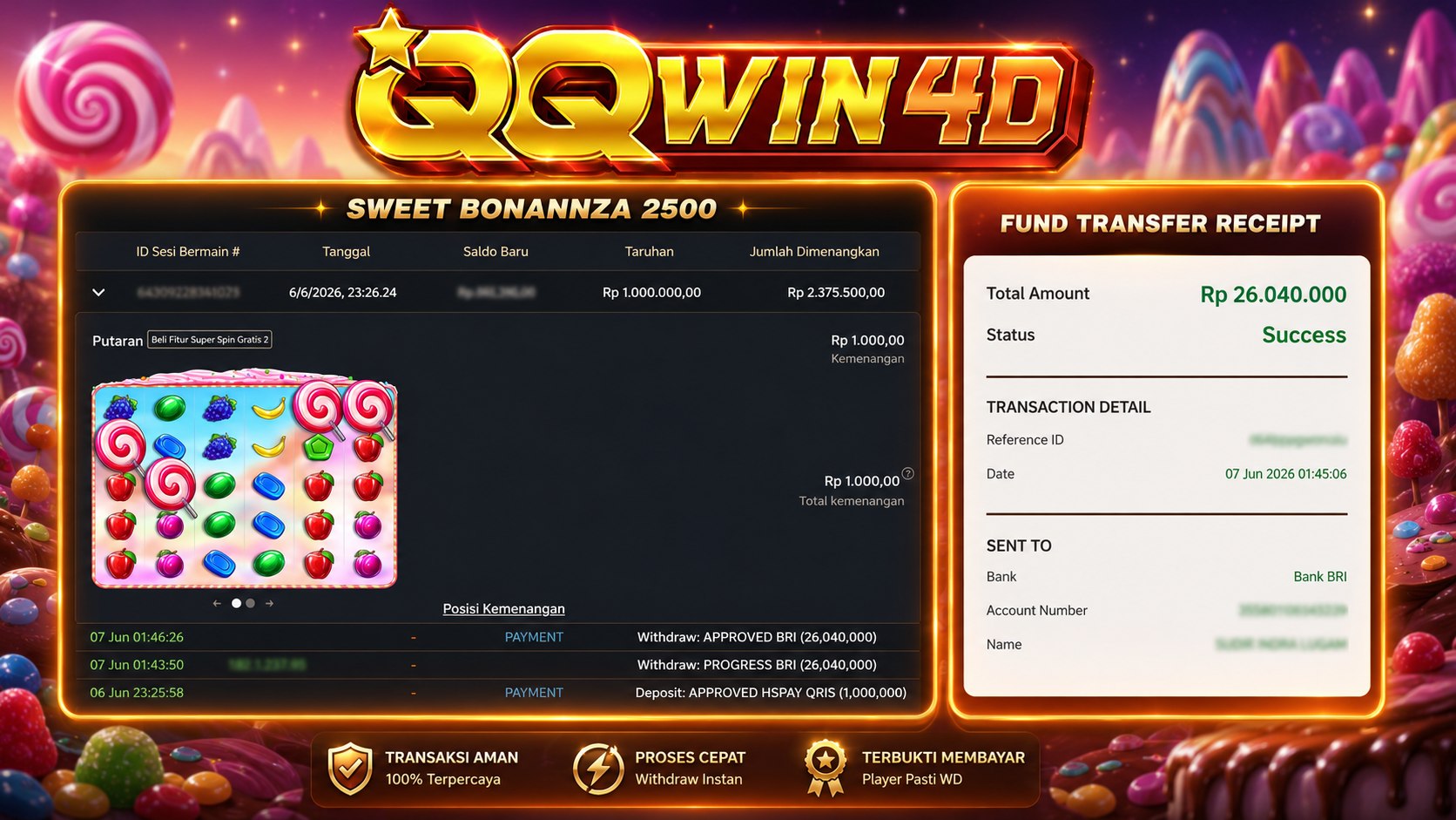 🚨 MELEDAK JACKPOT DI QQWIN4D 🚨
🎗AGEN SITUS TERPERCAYA
🎰 JACKPOT GAME DI SWEET BO