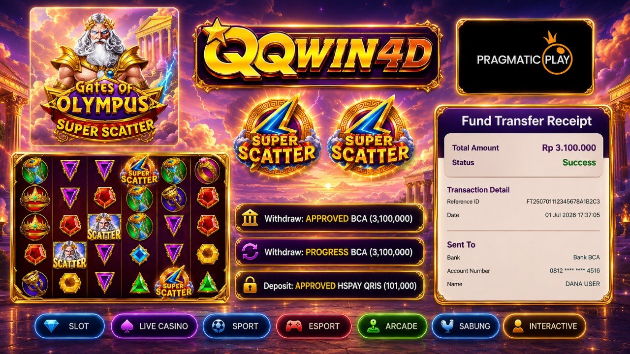 🔥 SELAMAT KEPADA MEMBER QQWIN4D 🔥
DEPOSIT : RP 101.000
WITHDRAW : RP 3.100.000
L
