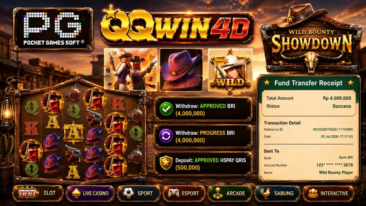 🔥 SELAMAT KEPADA MEMBER QQWIN4D 🔥
DEPOSIT : RP 500.000
WITHDRAW : RP 4.000.000
L