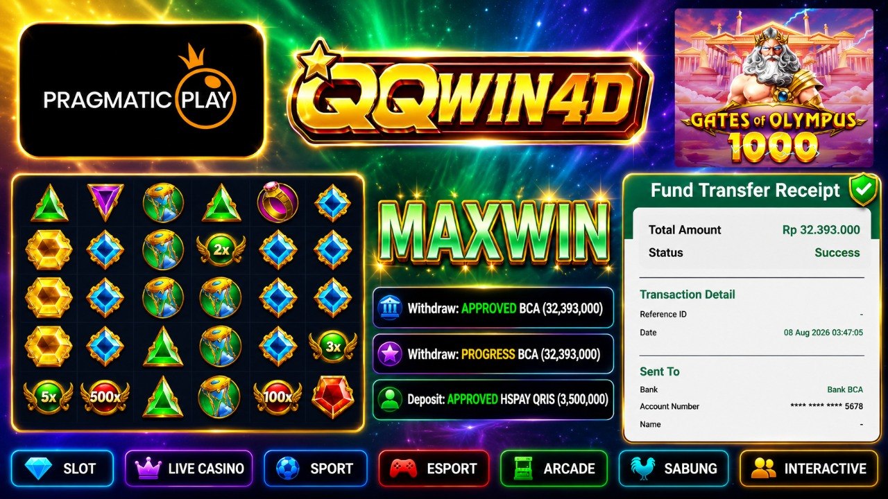 🔥 SELAMAT KEPADA MEMBER QQWIN4D 🔥
DEPOSIT : RP 3.500.000
WITHDRAW : RP 32.393.00