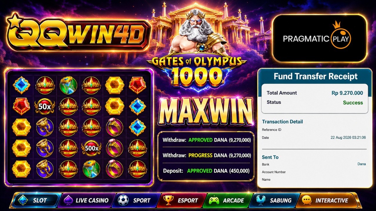 🔥 SELAMAT KEPADA MEMBER QQWIN4D 🔥
DEPOSIT : RP 450.000
WITHDRAW : RP 9.270.000
L