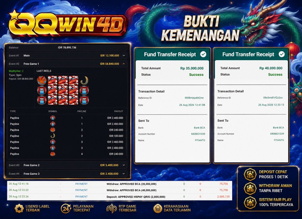 🔥KOI GATE GACOR QQWIN4D🔥
DEPOSIT : RP 2.000.000 WITHDRAW : RP 75.000.000 
LINK D