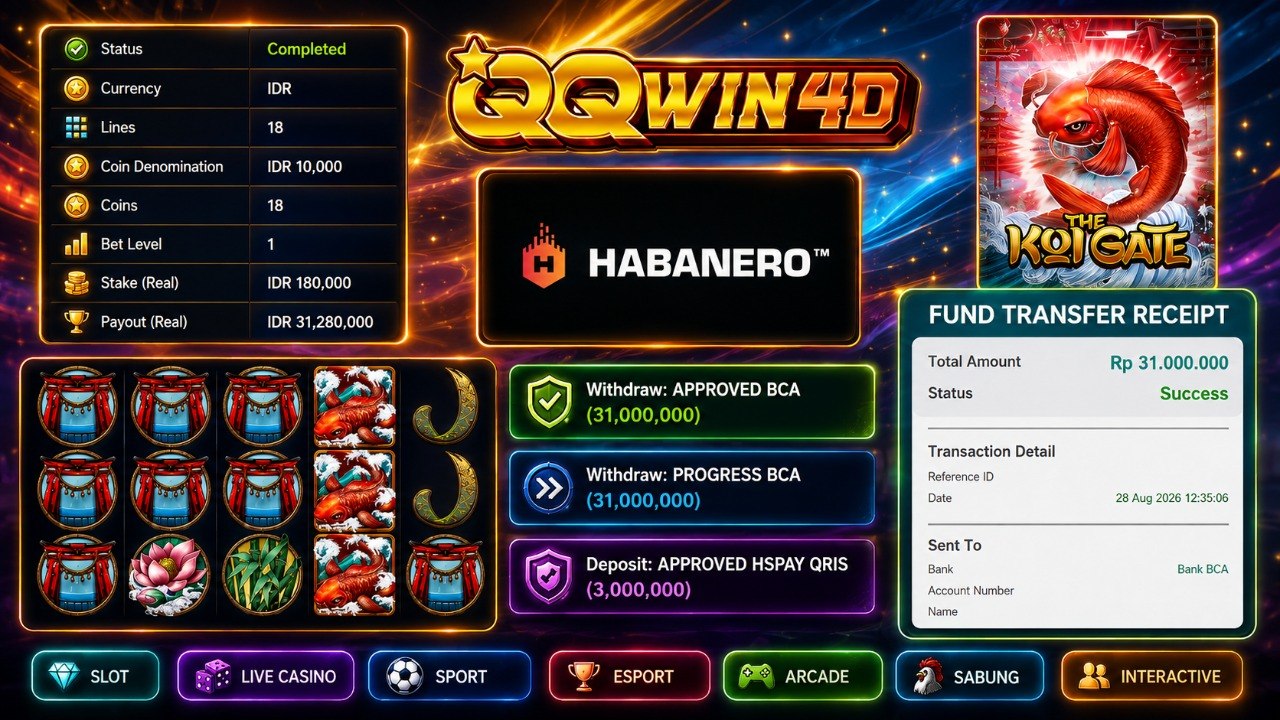 🔥 SELAMAT KEPADA MEMBER QQWIN4D 🔥
DEPOSIT : RP 3.000.000
WITHDRAW : RP 31.000.00