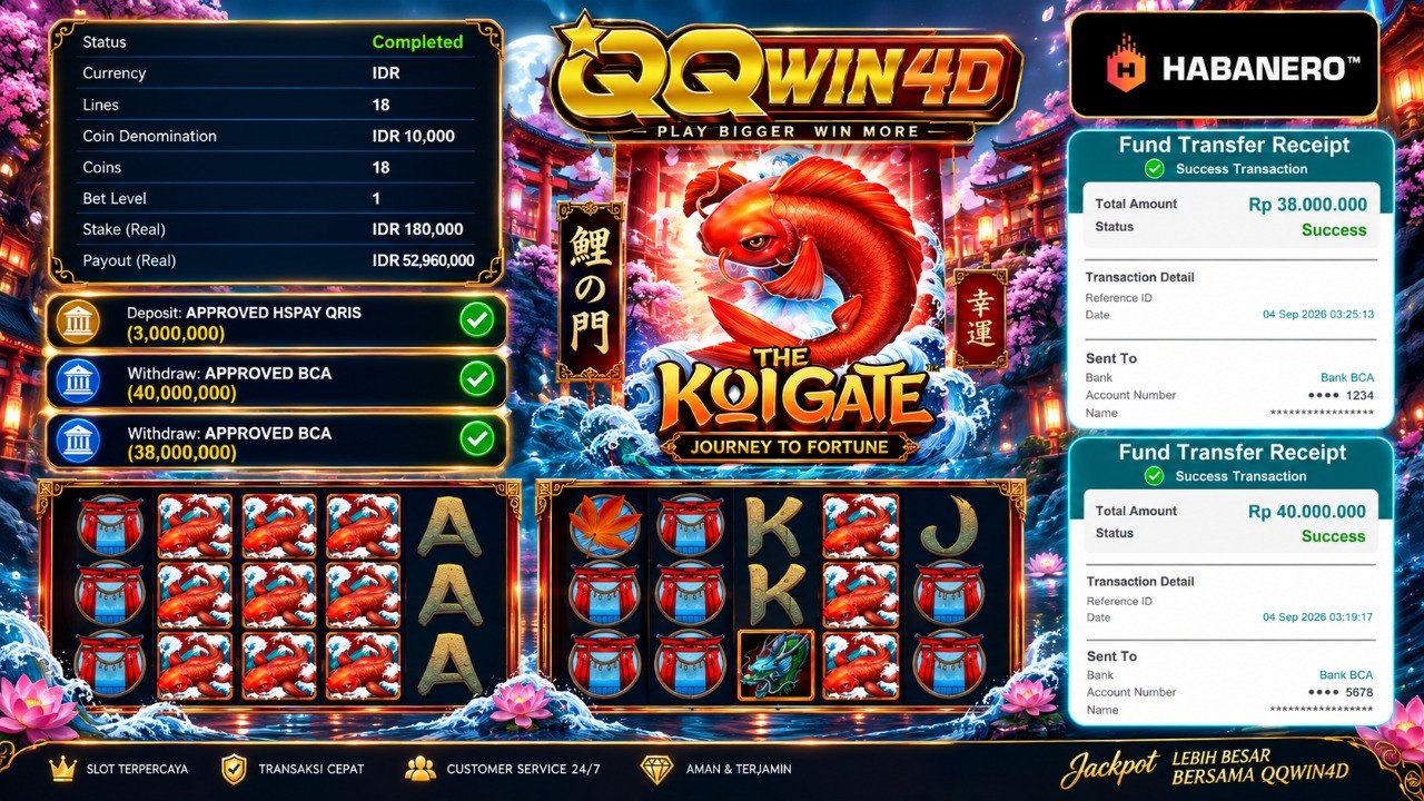 🔥 SELAMAT KEPADA MEMBER QQWIN4D 🔥
DEPOSIT : RP 3.000.000
WITHDRAW : RP 78.000.00