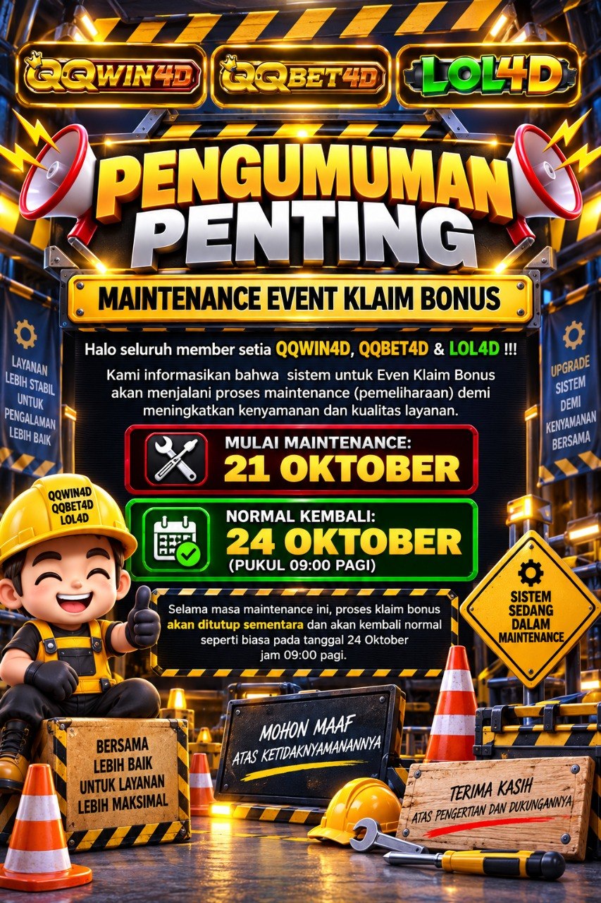 📢 PENGUMUMAN PENTING: MAINTENANCE EVENT KLAIM BONUS 📢 Halo seluruh member setia 